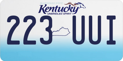 KY license plate 223UUI