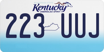 KY license plate 223UUJ