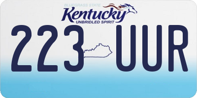KY license plate 223UUR