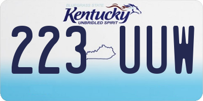 KY license plate 223UUW