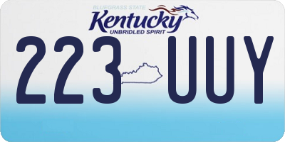 KY license plate 223UUY