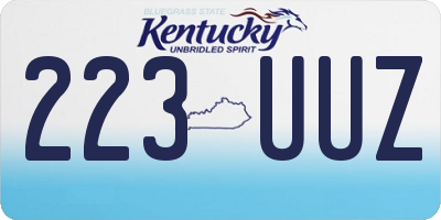KY license plate 223UUZ