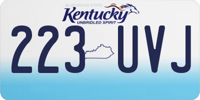KY license plate 223UVJ