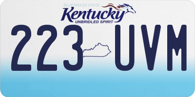 KY license plate 223UVM