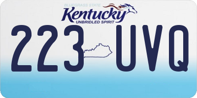 KY license plate 223UVQ