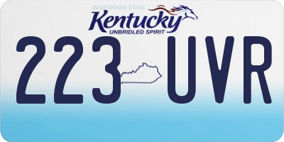 KY license plate 223UVR