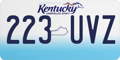 KY license plate 223UVZ