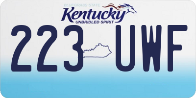 KY license plate 223UWF