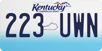 KY license plate 223UWN