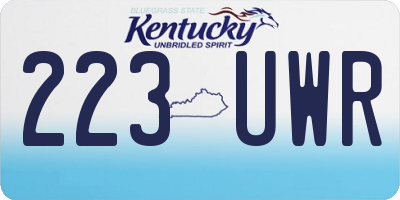 KY license plate 223UWR