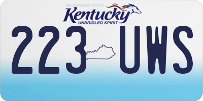 KY license plate 223UWS