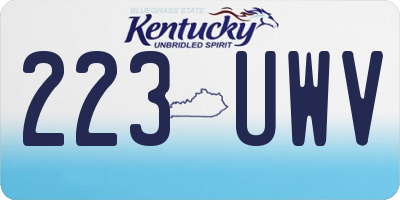 KY license plate 223UWV
