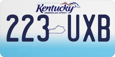 KY license plate 223UXB
