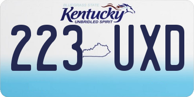 KY license plate 223UXD