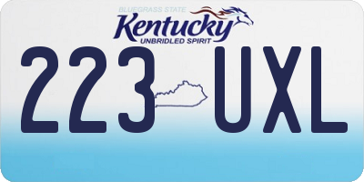 KY license plate 223UXL