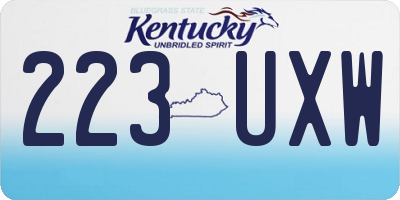 KY license plate 223UXW