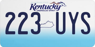 KY license plate 223UYS