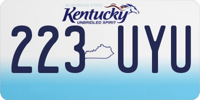 KY license plate 223UYU
