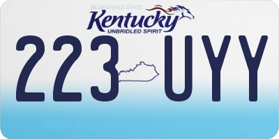 KY license plate 223UYY