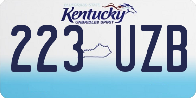 KY license plate 223UZB