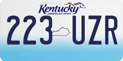 KY license plate 223UZR