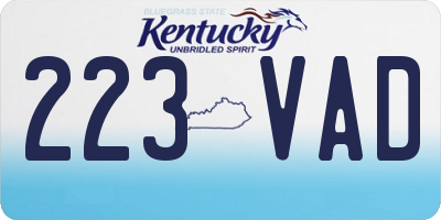 KY license plate 223VAD