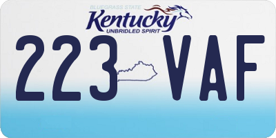 KY license plate 223VAF