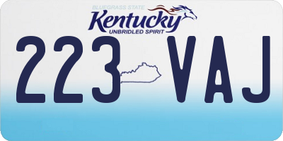 KY license plate 223VAJ