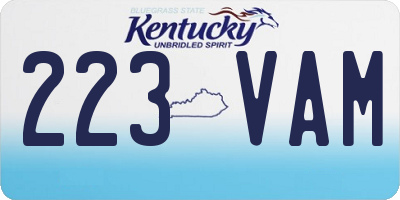 KY license plate 223VAM