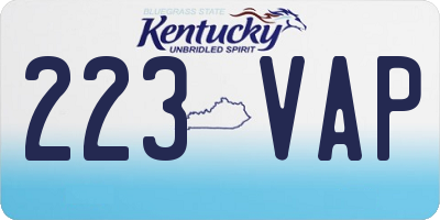 KY license plate 223VAP