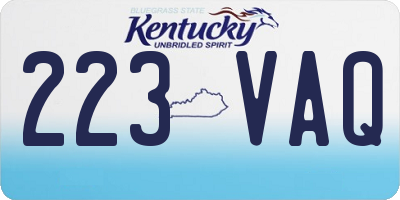 KY license plate 223VAQ