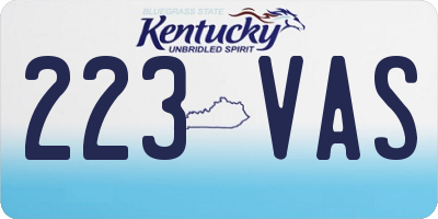 KY license plate 223VAS