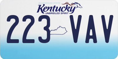 KY license plate 223VAV