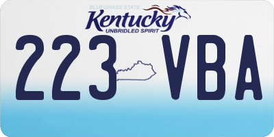 KY license plate 223VBA