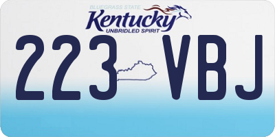 KY license plate 223VBJ
