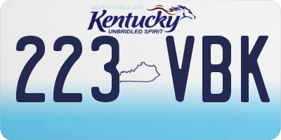 KY license plate 223VBK