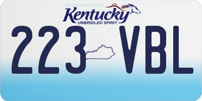 KY license plate 223VBL