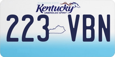 KY license plate 223VBN