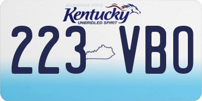 KY license plate 223VBO