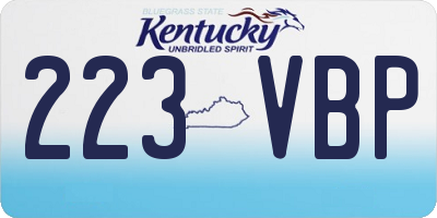KY license plate 223VBP