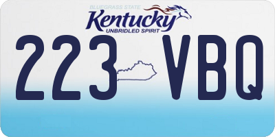 KY license plate 223VBQ