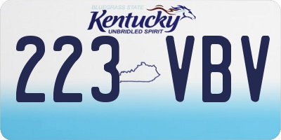 KY license plate 223VBV