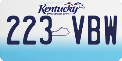 KY license plate 223VBW