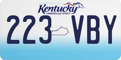 KY license plate 223VBY