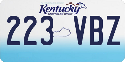KY license plate 223VBZ