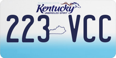 KY license plate 223VCC
