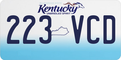 KY license plate 223VCD