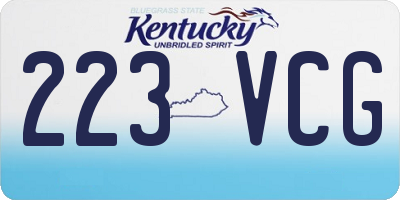 KY license plate 223VCG