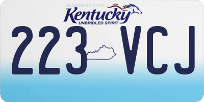 KY license plate 223VCJ