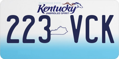 KY license plate 223VCK